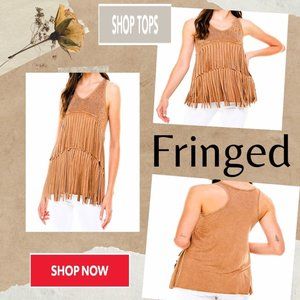 BULLY Designer FRINGE & BLING Dangling TANK TOP Embellished T-SHIRT Priced CHEAP